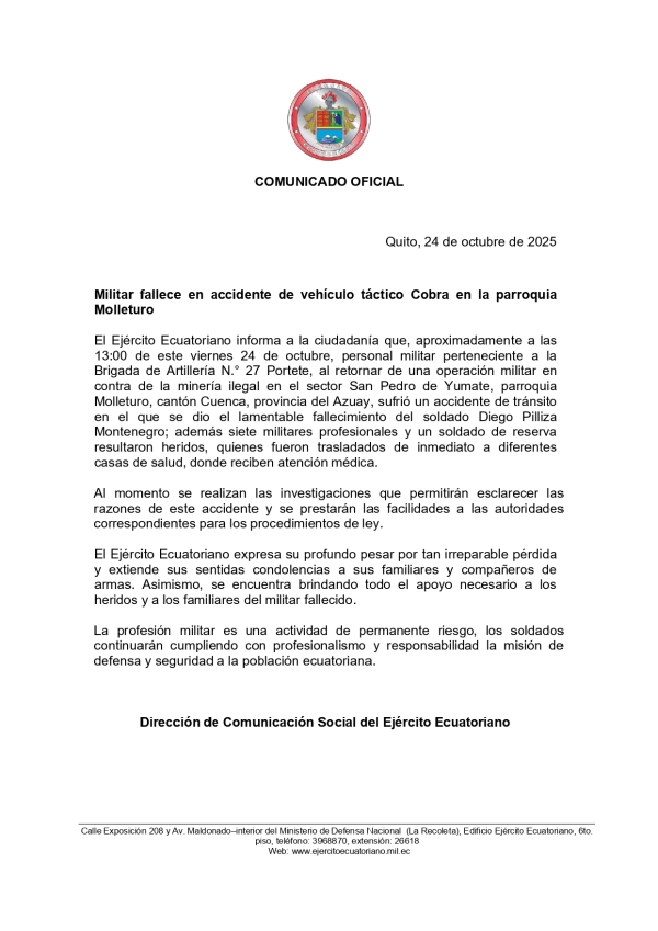 BOLETÍN DE PRENSA FALLECIDO Y HERIDOS
