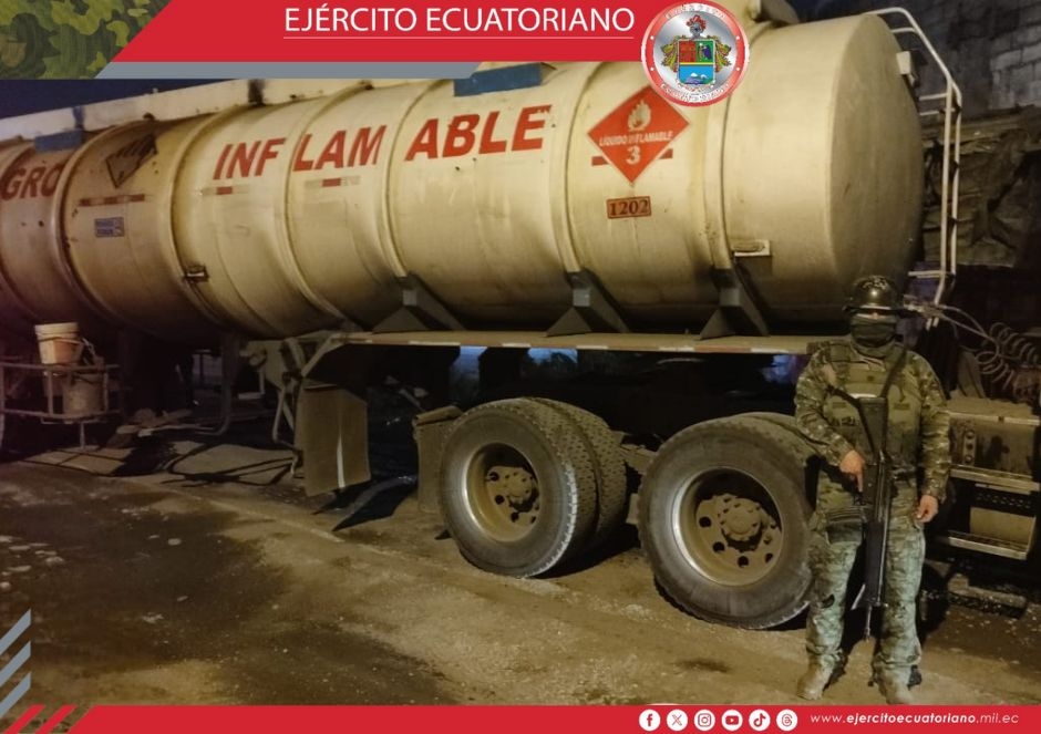 Operación militar evita sustracción ilegal de combustible en Guayas