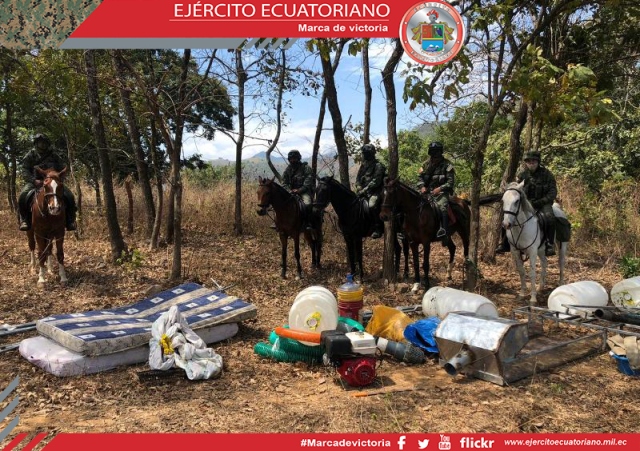 Militares encontraron campamento de minería ilegal en el río Zarumilla