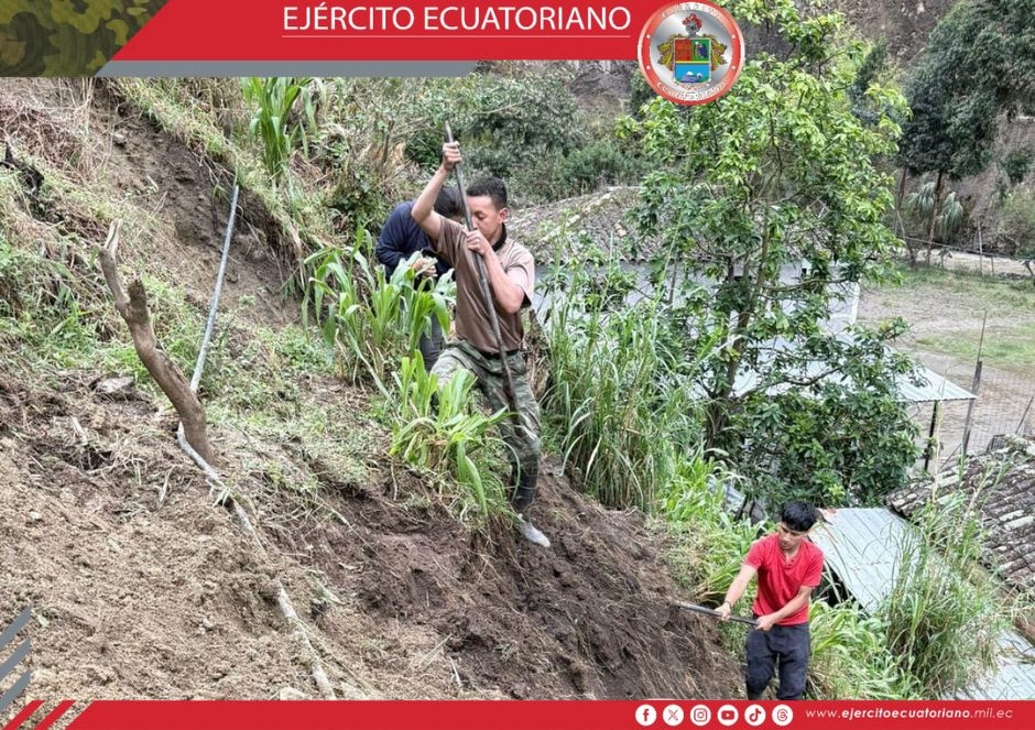 Ejército Ecuatoriano brinda apoyo a los sectores afectados por la época invernal en Loja