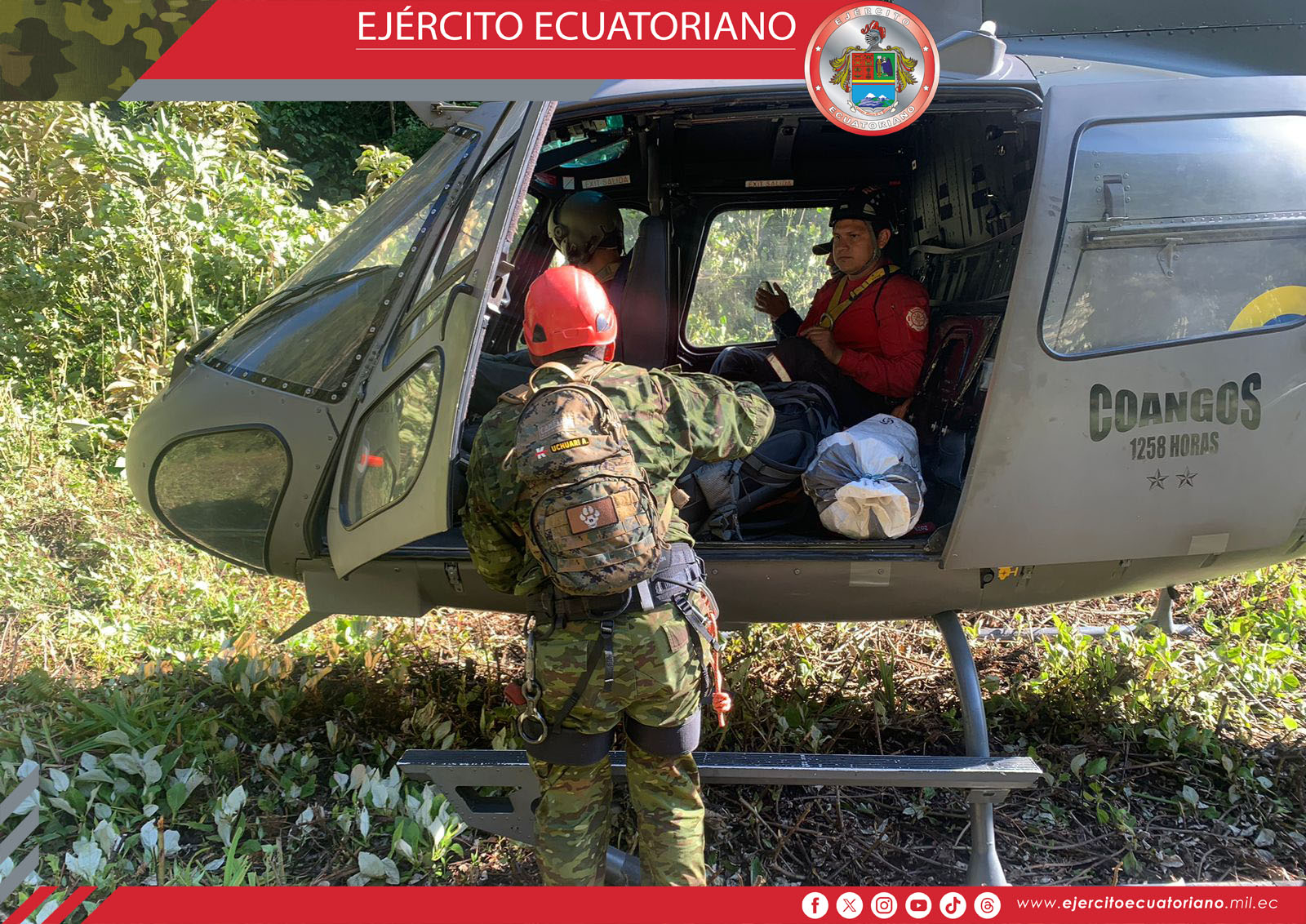 Ejército Ecuatoriano realizó rescate de andinistas desaparecidos