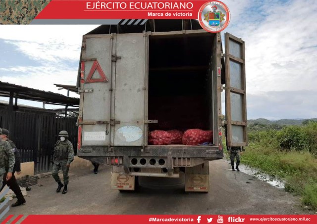 Fuerzas Armadas decomisaron 400 quintales de cebolla por procedencia ilegal