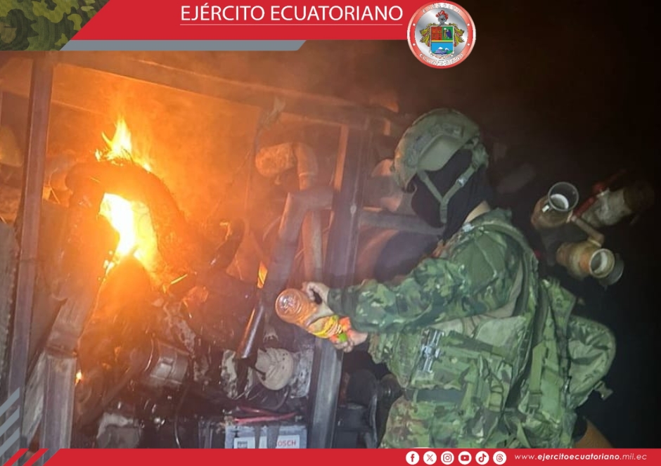 Ejército Ecuatoriano neutraliza actividades de minería ilegal en Napo