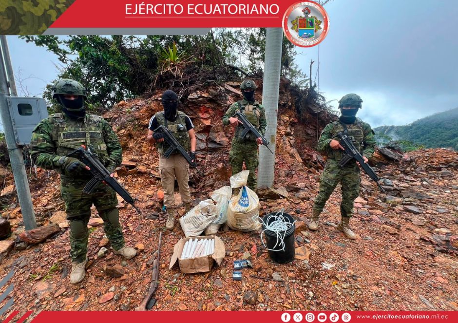 Ejército Ecuatoriano neutraliza actividades contra la minería ilegal en Paquisha 