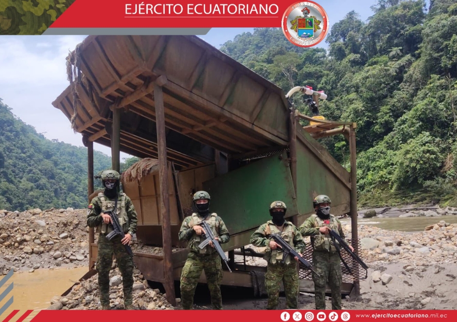 Se desarticula actividades de minería ilegal en el cantón Méndez