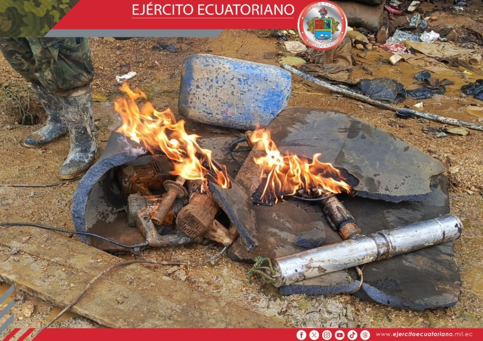 Operaciones militares debilitan minería ilegal en Imbabura