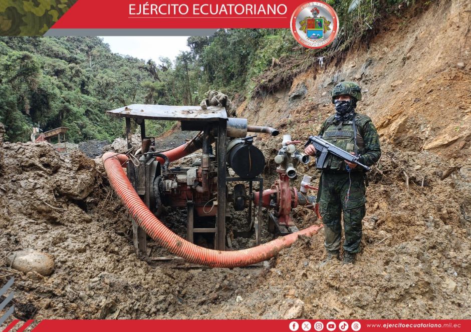 Ejército golpea a la minería ilegal en Morona Santiago